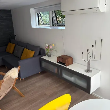 Nyistandsat Hojloftet Kaelderlejlighed Pa 70 M2 I Centrum, Med Plads Til 4 Personer Apartmán Viborg